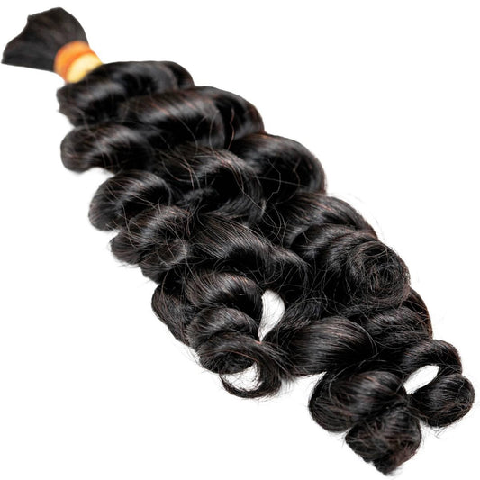 Raw Vietnamese Ripple Curly Bulk Braiding Hair Extensions